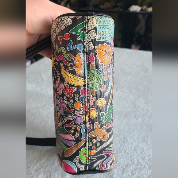 Dooney & Bourke Black Multicolor Doodle Wristlet - Picture 6 of 13